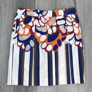 Etcetera Women Size 0 Cotton Abstrect Art Floral Mini A Line Skirt Corduroy Boho